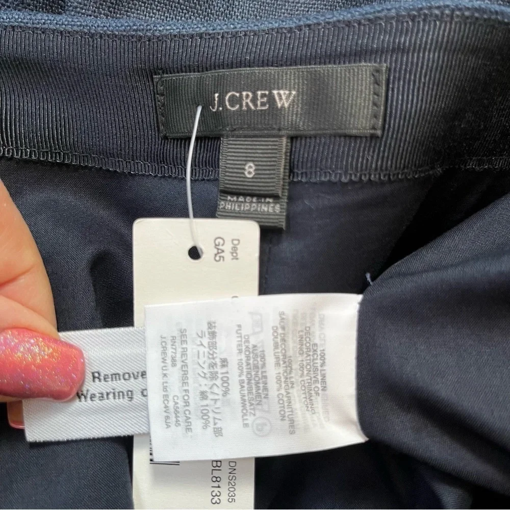 J.Crew NWT navy pencil skirt with Kelly green scallop trim *shop@iamwarrior
